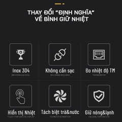 Bình giữ nhiệt Hyundai inox 304 hiện thị nhiệt độ thông minh dung tích 500ml