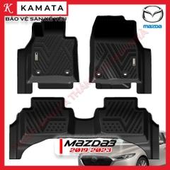 Thảm lót sàn ô tô Mazda3 2019 - 2023 đúc nguyên khối TPV (3 tấm/Bộ)