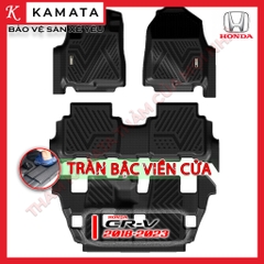 Thảm lót sàn ô tô 3D Honda Crv 2018 - 2023 đúc nguyên khối TPV (3 tấm/Bộ)