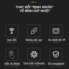 Bình giữ nhiệt Kia inox 304 hiện thị nhiệt độ thông minh dung tích 500ml