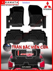 Thảm lót sàn ô tô Mitsubishi Outlander 2019 - 2023 đúc nguyên khối tràn viền TPV  (4 tấm/Bộ)