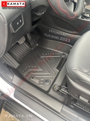 Thảm lót sàn ô tô Hyundai Tucson 2015-2024 đúc nguyên khối TPV ( 1 bộ/3 tấm)
