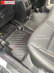 Thảm lót sàn ô tô Hyundai Tucson 2015-2024 đúc nguyên khối TPV ( 1 bộ/3 tấm)