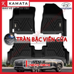 Thảm lót sàn ô tô Hyundai Venue 2023-2024 khuôn đúc TPV tràn viền (1 bộ 3 tấm)