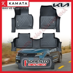 Thảm lót sàn ô tô 3D Kia Sorento 2021-2023 đúc nguyên khối TPE Hạt Gạo ( 1 bộ/4 tấm)