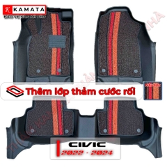 Thảm lót sàn ô tô KAMATA dành cho Honda Civic 2022-2023 khuôn đúc TPV