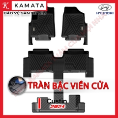 Thảm lót sàn ô tô Hyundai Custin 2023-2024 khuôn đúc TPV tràn viền (1 bộ 4 tấm)