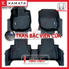 Thảm lót sàn ô tô Honda City 2015 - 2021 đúc nguyên khối TPE/TPV (3 tấm/Bộ) 2 phom xe
