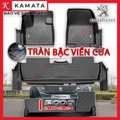 Thảm lót sàn ô tô Peugeot 5008 2017-2024 đúc nguyên khối TPV ( 1 bộ/4 tấm)