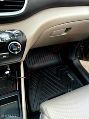 Thảm lót sàn ô tô Hyundai Tucson 2015-2021 đúc nguyên khối TPV tràn bậc viền cửa ( 1 bộ/3 tấm)