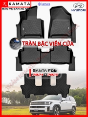 Thảm lót sàn ô tô Huyndai Santafe 2024 - 2025 khuôn đúc TPV (1 bộ 4 tấm)