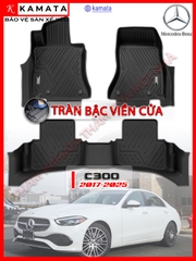 Thảm lót sàn ô tô Mercedes C300  2017 - 2025 khuôn đúc TPV (1 bộ 3 tấm)