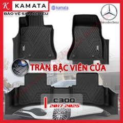 Thảm lót sàn ô tô Mercedes C300  2017 - 2025 khuôn đúc TPV (1 bộ 3 tấm)