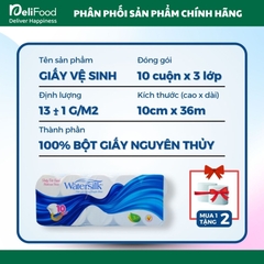 Giấy vệ sinh Water Silk không lõi - Túi 10 cuộn