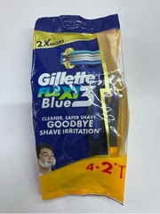 Dao cạo râu Gillette Flexi 3 - Xanh 4+2 - 6 cái
