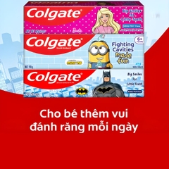 Colgate KĐR trẻ em barbie/siêu nhân -  Hộp 40g