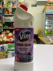 VIM Tẩy rửa bồn cầu trắng sáng than hoạt tính và hương oải hương - Chai 870ml