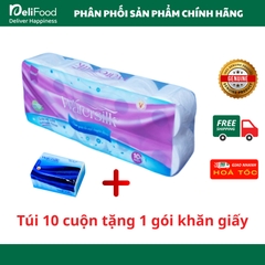 Giấy vệ sinh WaterSilk có lõi 3 lớp - Túi 10 cuộn