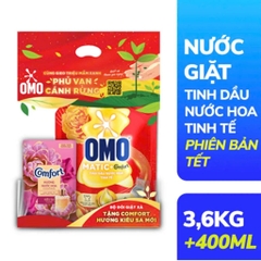 OMO Nước Giặt MG Cửa Trên Tinh Dầu N.Hoa Tinh Tế - Túi 3.6kg