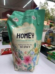 Nước giặt xả đâm đặc Homey hương hoa trà Jeju - túi 3,3L ( mua 1 tặng 1)