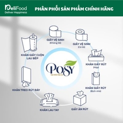 Giấy vệ sinh Có lõi Posy 4 lớp - Túi 10 cuộn