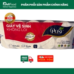 Giấy vệ sinh Không lõi 4 lớp Posy - Túi 10 cuộn