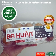 Trứng gà tươi Ba Huân Diệt khuẩn 99.9% - Hộp 10 quả