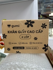 Thùng 16 gói giấy ăn Gumi Cao cấp - 300 tờ/gói