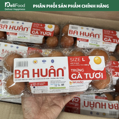 Trứng gà tươi Ba Huân Diệt khuẩn 99.9% - Hộp 10 quả