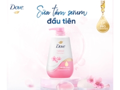 DOVE Sữa tắm Serum hương hoa sakura và muối hồng - chai 500g