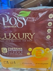 Giấy vệ sinh cao cấp Posy Luxury 4 lớp - Túi 9 cuộn