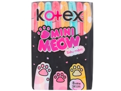 Băng vệ sinh Kotex mini Meow siêu mềm 24cm - Bịch 8 miếng