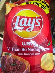 Bim bim Lay's wavy vị thăn bò nướng texas 31g