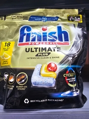 Viên Rửa Chén Bát Hương Chanh Finish Powerball Ultimate Plus 18 viên