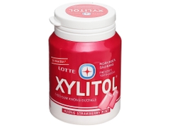 Kẹo gum không đường Lotte Xylitol hương Strawberry Mint hũ 55.1g
