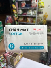 KHĂN MẶT KHÔ COTTON GUMI - GÓI 80 MIẾNG