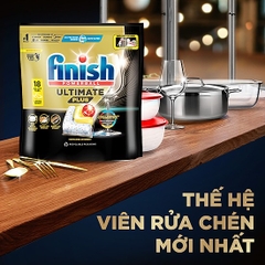 Viên Rửa Chén Bát Hương Chanh Finish Powerball Ultimate Plus 18 viên