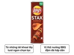 Bim bim Lay's STAX vị thịt nướng BBQ - Hộp 150g