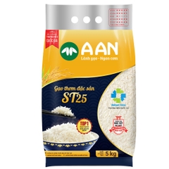 Gạo ST25 chính hãng A AN Túi 5kg - Đặc sản Sóc Trăng gạo ngon số 1 thế giới