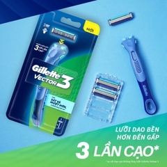 Dao cạo râu Gillette Vector 3 - 1 cán dao 1 đầu dao cạo
