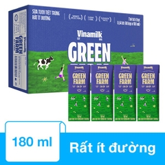 Sữa Vinamilk Green Farm Tiệt Trùng Cao Cấp Rất Ít Đường - Hộp 180ml