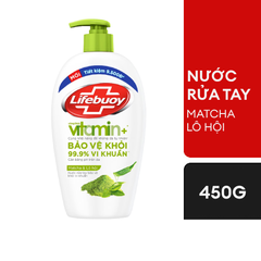 LIFEBUOY Nước rửa tay Matcha & Lô hội - chai 450g