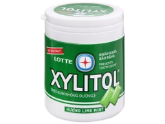 Kẹo gum không đường Lotte Xylitol hương Lime Mint hũ 130.5g