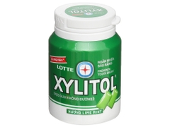 Kẹo gum không đường Lotte Xylitol hương Lime Mint hũ 55.1g
