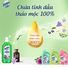 Nước lau sàn SUNLIGHT Tinh dầu thảo mộc hoa Diên vỹ và Bạch đàn - chai 1kg