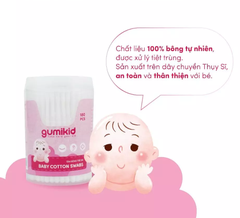 Tăm bông thân nhựa GumiKid - Hộp 180 chiếc