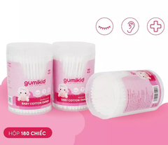 Tăm bông thân nhựa GumiKid - Hộp 180 chiếc