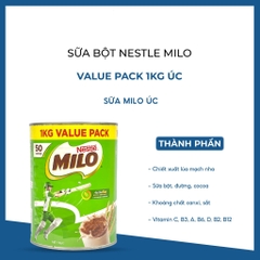 Sữa bột Milo Úc - Hộp 1 Kg
