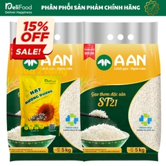 Gạo ST21 chính hãng A AN túi 5kg - Thơm ngon thượng hạng, dẻo vừa, ngọt hậu