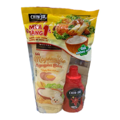 Xốt Mayonnaise Nguyên Bản tuýp 250g và Tương ớt Chinsu 100g